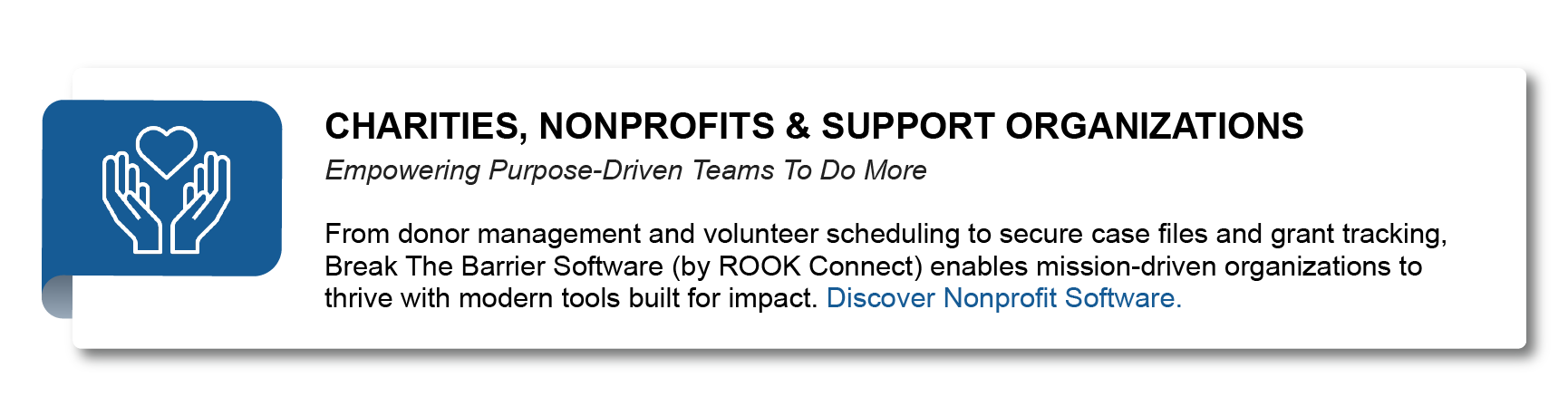 CHARITIES, NONPROFITS & SUPPORT ORGANIZATIONS